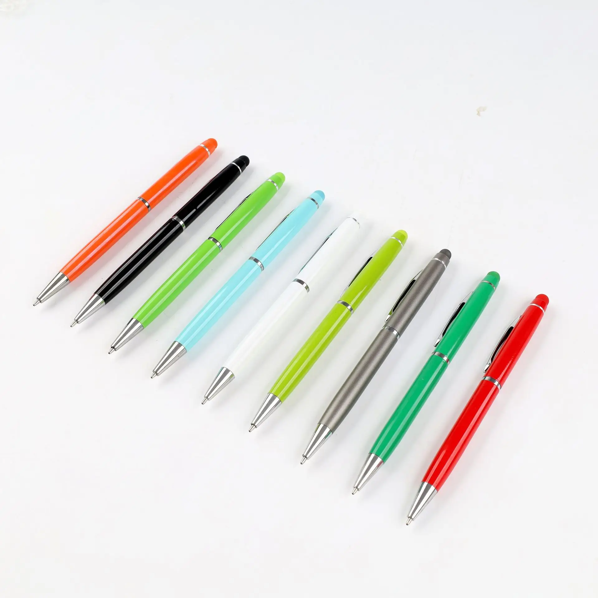 Ballpoint Pens 1.0mm Black Ink Soft Touch Click Metal Pen with Stylus Tip for Touch Screens Tablets Business Gifts School Office