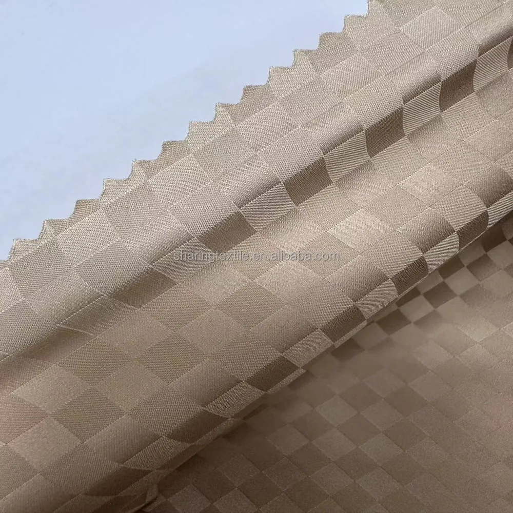 Ripstop Plaid Check Dobby Jacquard Polyester Spandex Imitated Silk Satin Chiffon Fabric For Dress Pajamas Clothing