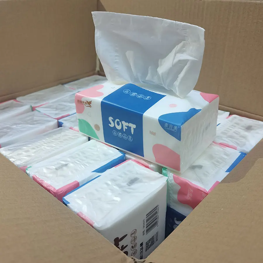 Картонная коробка для салфеток для лица, всплывающая салфетка, мягкая упаковка для лица, салфетки, сырье