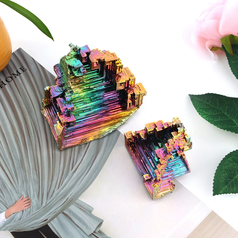 Wholesale high quality aura Bismuth ore raw mineral specimen for home decoration