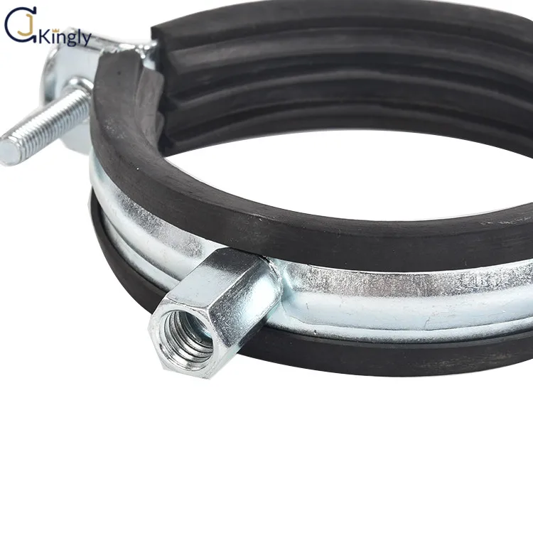 4 Inch DN100 heat resistance steel  pipe clamp with rubber split ring hangers for pipe size 108-114MM