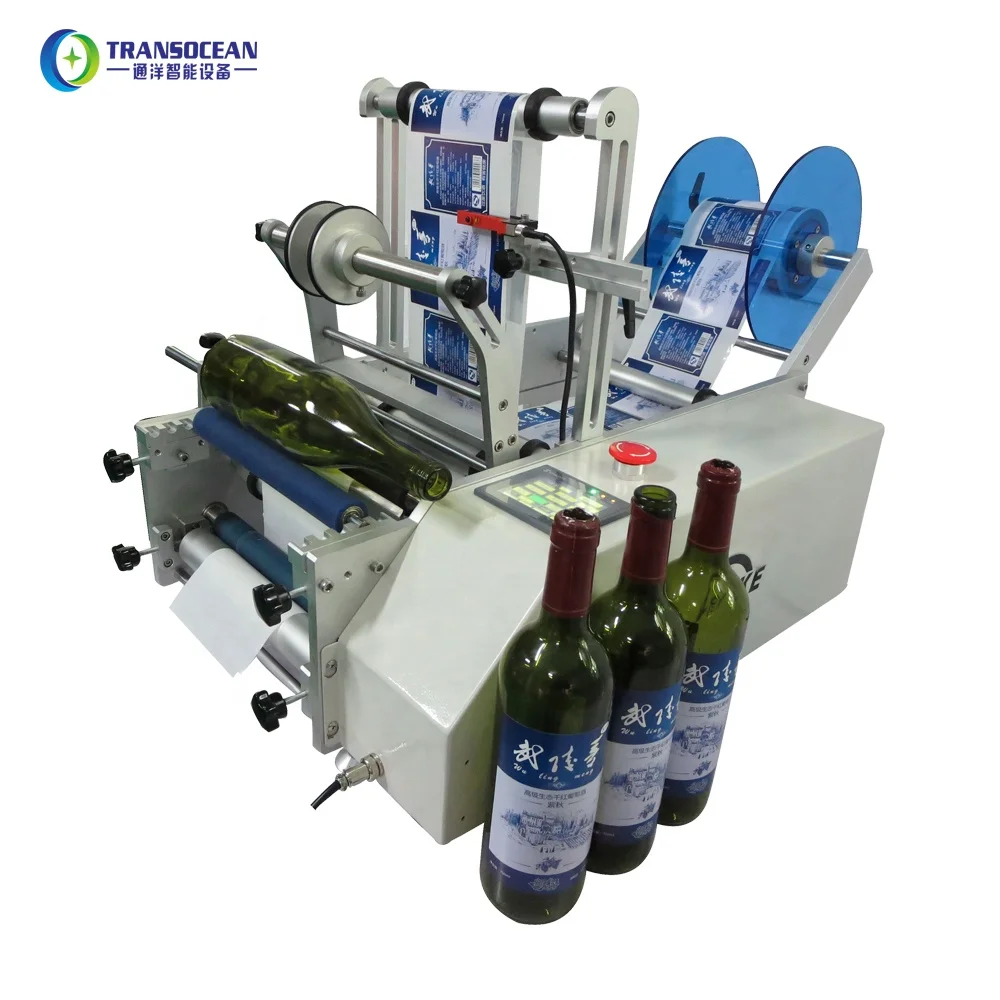 
semi auto tin can labeler tuna cans glass jar labeling machine for all round product paste label 