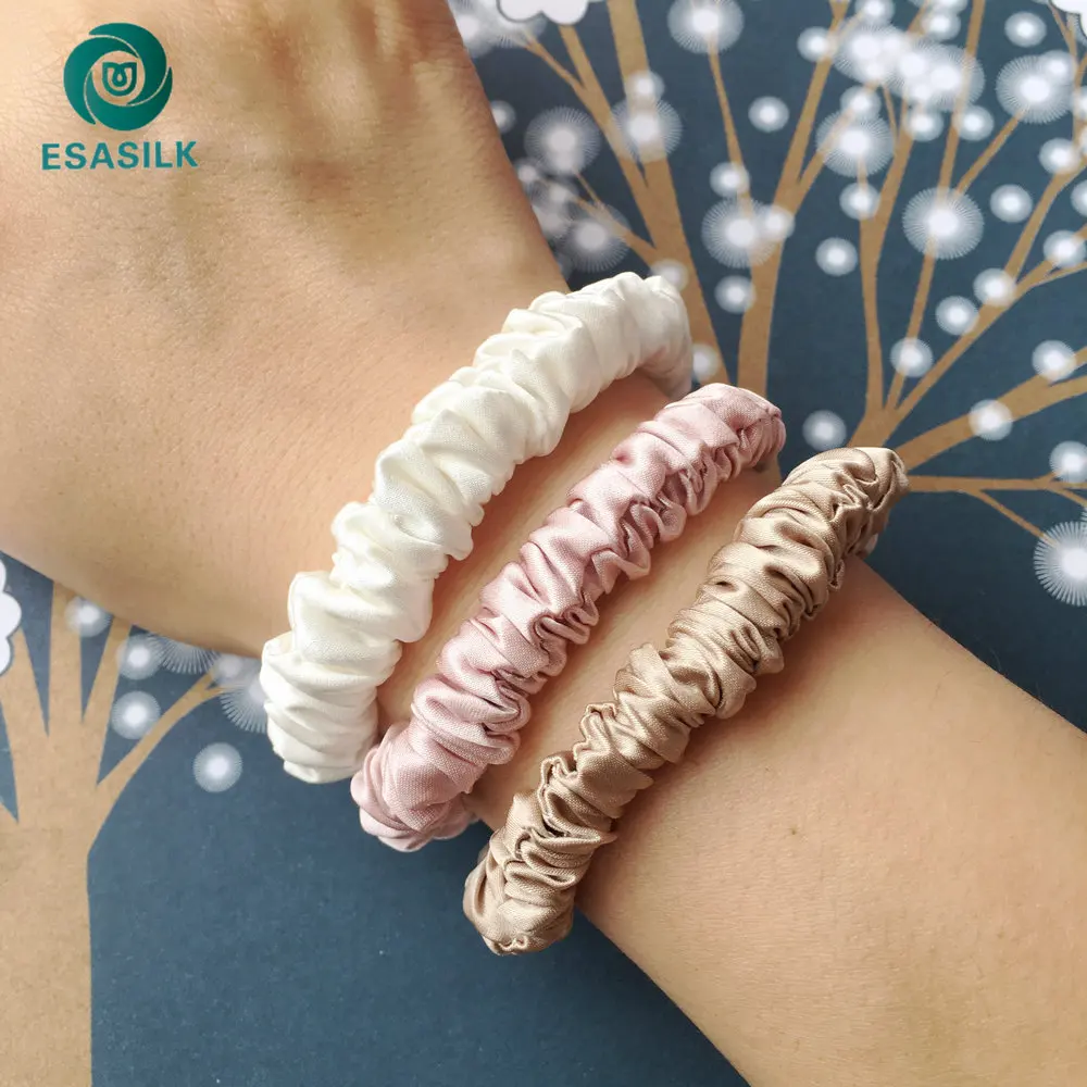 22 momme блестящего шелка резинка для Роскошные 100% 6 шелковая эластичные резинки