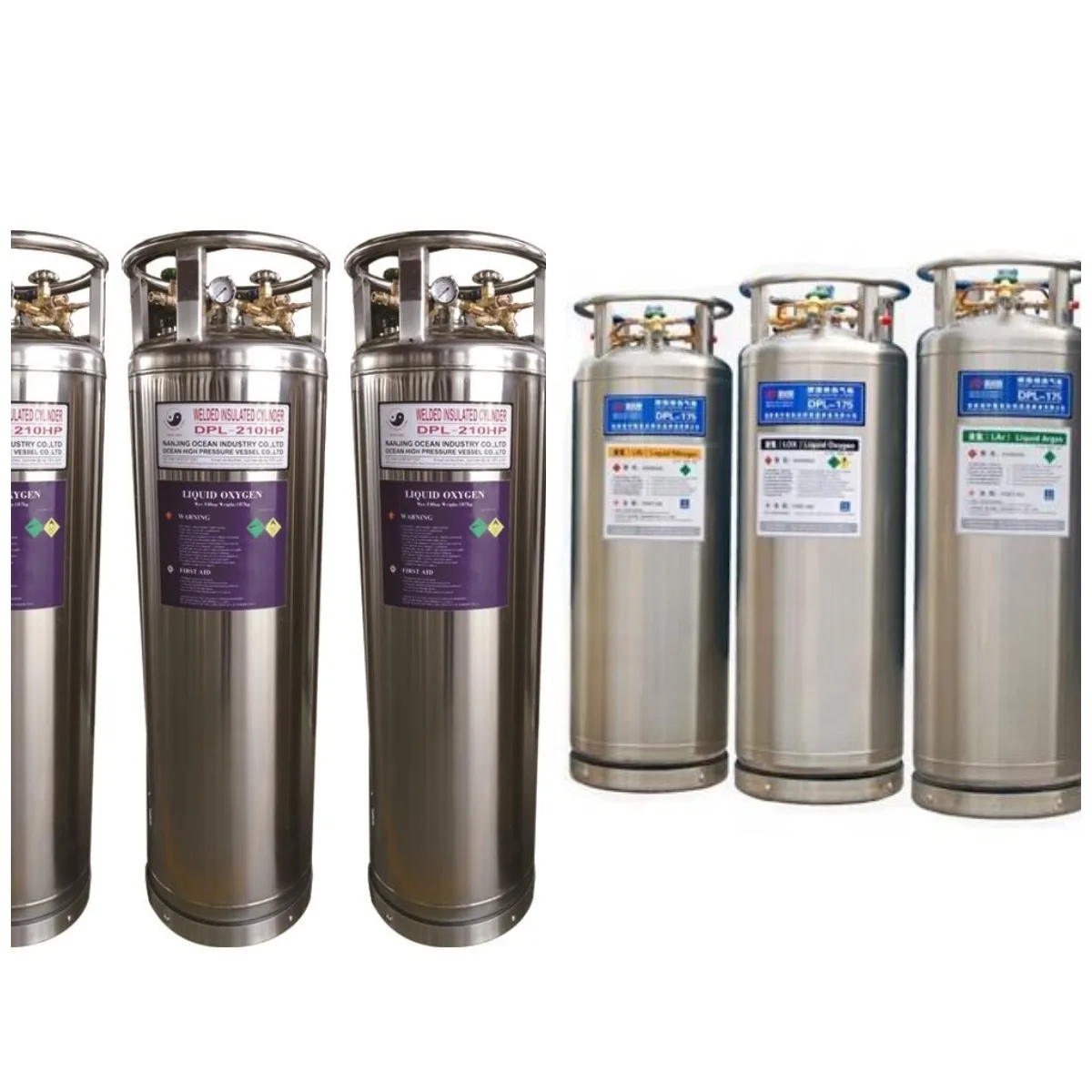 Stainless Steel Horizontal Welded Insulated Cylinder 410L 500L Liquid Cryogenic Cylinder