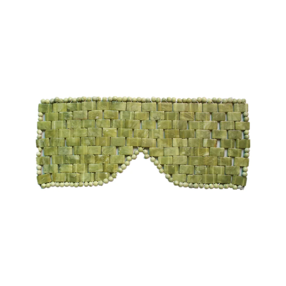 
Multiple Functions Yellow and Green 100% Natural Jade Exquisite Workmanship Private Label Jade Blindfold for Eye 