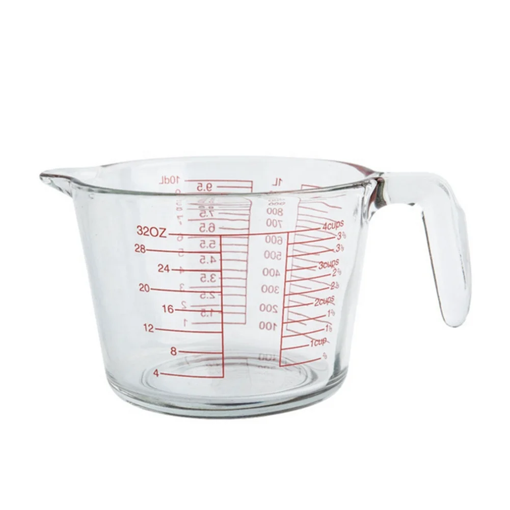 500ml/1000ml high borosilicate glass measuring cup with handle,glass measuring jug