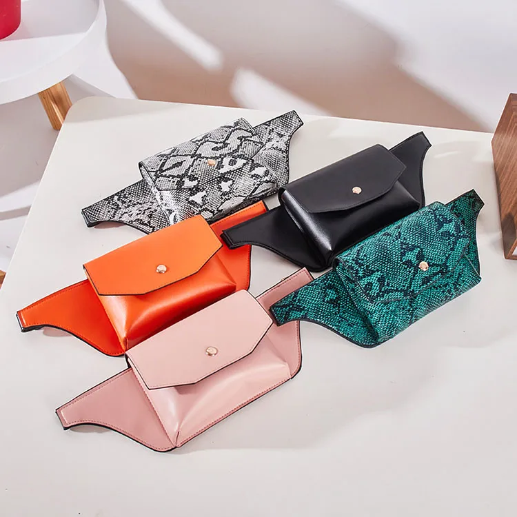 2019 fashion snake skin leather PU  fanny pack Waist Bag