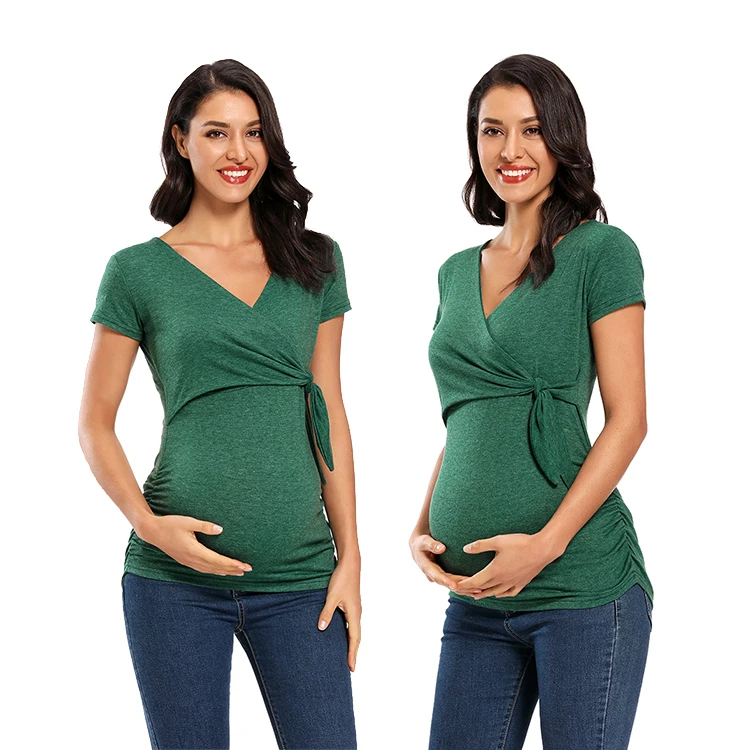 China Manufacturer Simple Breastfeeding Daily Wear Maternity Top Nursing Top