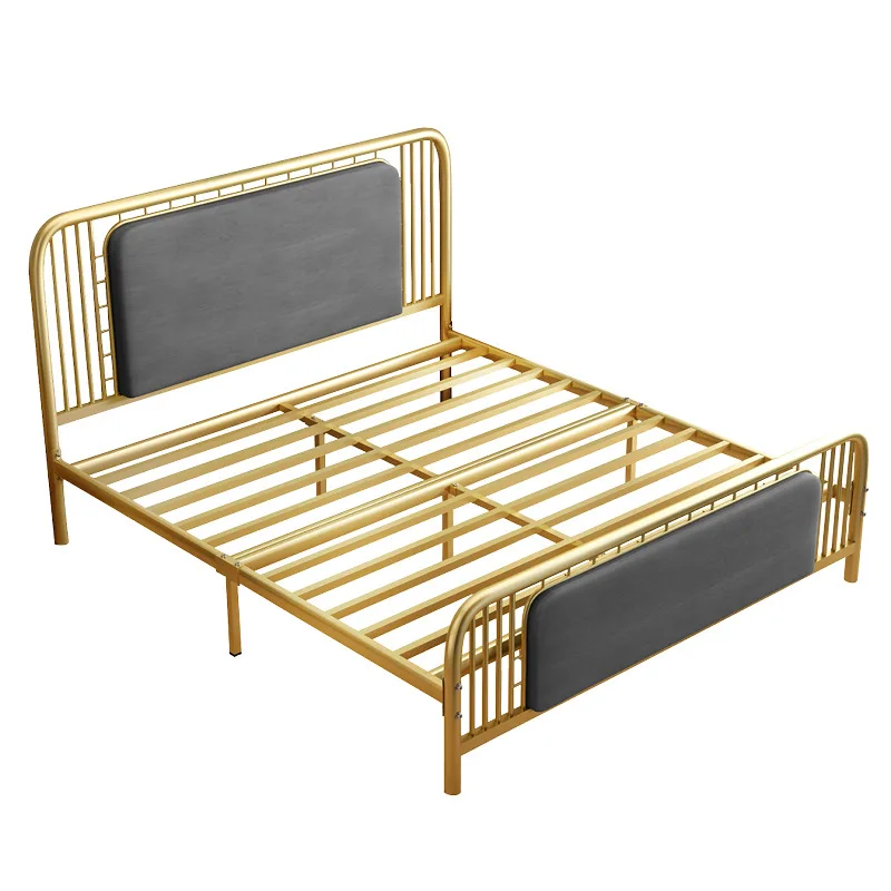 Waterproof and easy to clean iron bed high end modern European single size bed