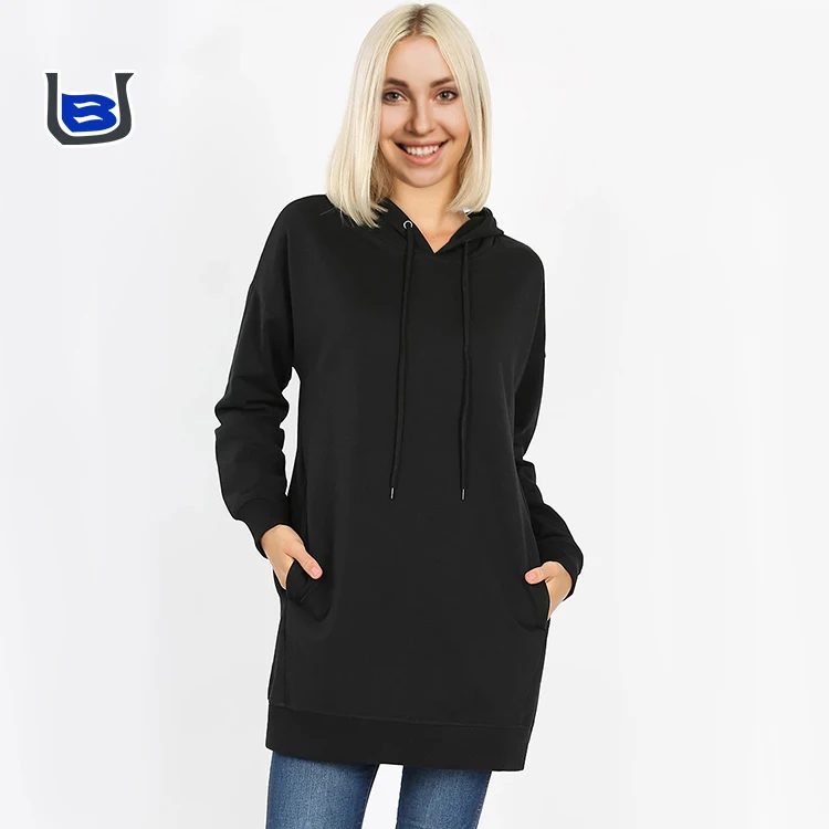 
Women fleece crew neck basic drawstring regular size and plus size hoodie oversize pullover with pocket 