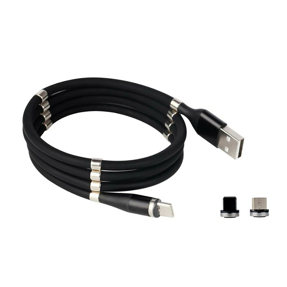 
Universal 3 in 1 Self Winding Magic Rope USB Magnetic Absorption Data Charging Cable 