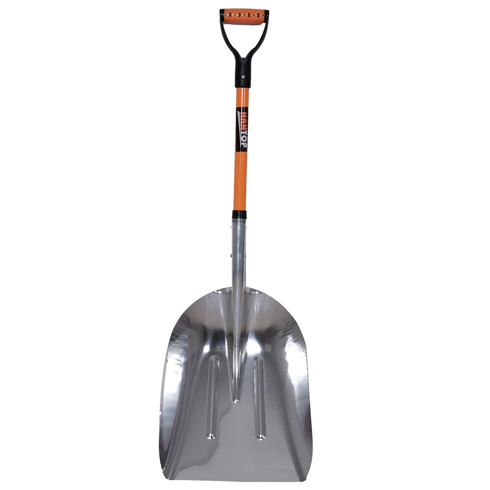 41614 High quality square aluminium garden shovel with fiberglass handle