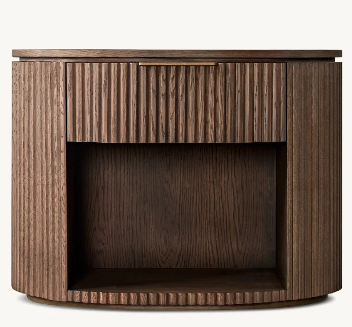 Luxury bedroom bedside furniture antique oak wood nightstand