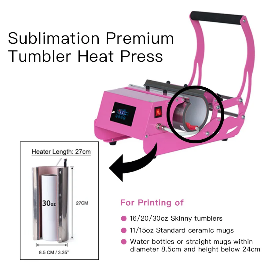 US Warehouse Ready To Ship 20 Ounces 30 Ounces Straight Cup Tumbler Heat Press For 20oz or 30oz Skinny Tumblers