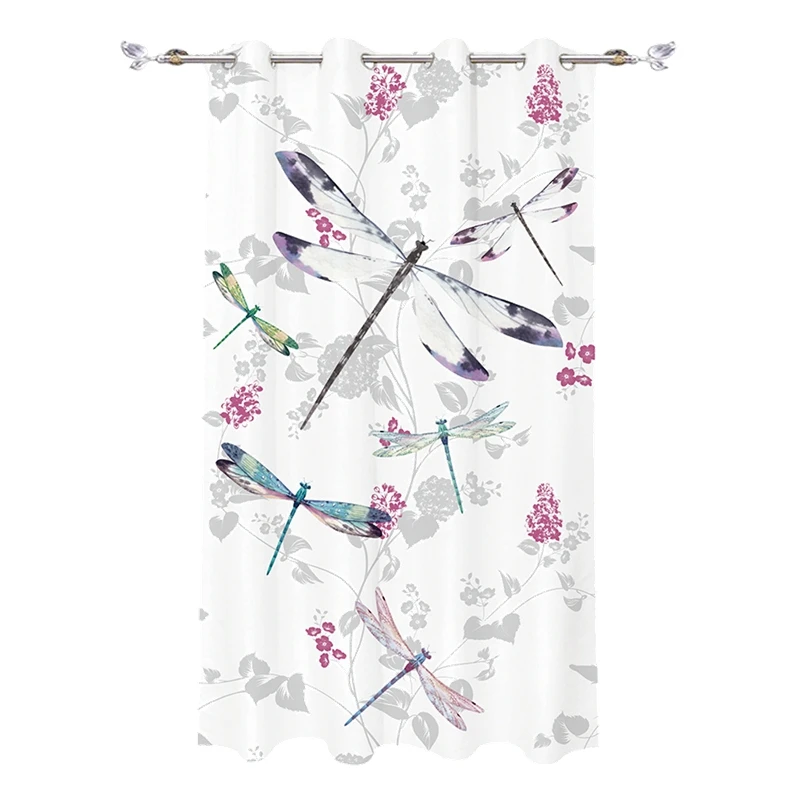 i@home Voile digital butterfly windows curtain printed with valance  designs for living room window