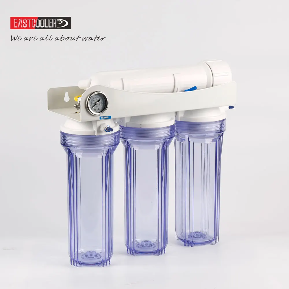 
ECRO4S-C-E02 Eastcooler 4-Stage Reverse Osmosis/Deionization (RO/DI) - Aquarium Reef Water Filter System 
