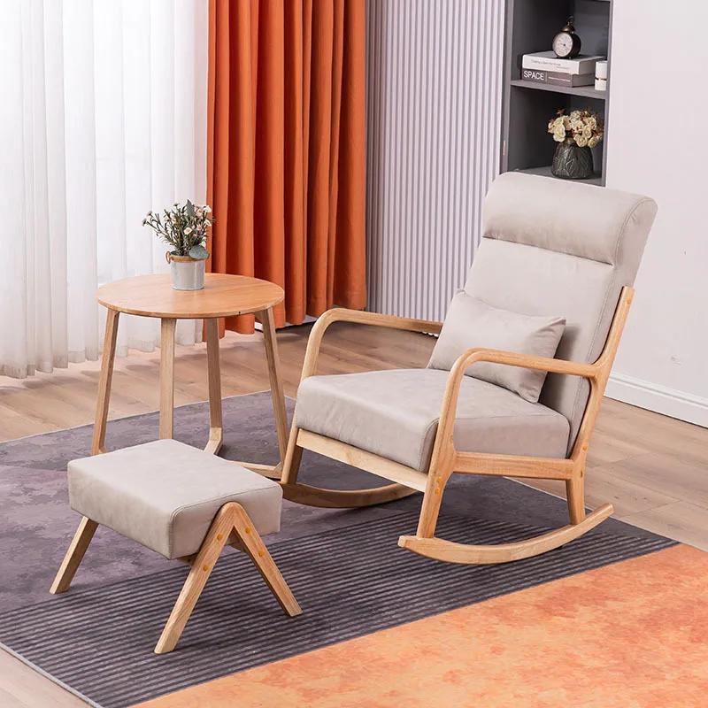 High quality wholesale custom cheap glider lounge relax wood base rocking chair