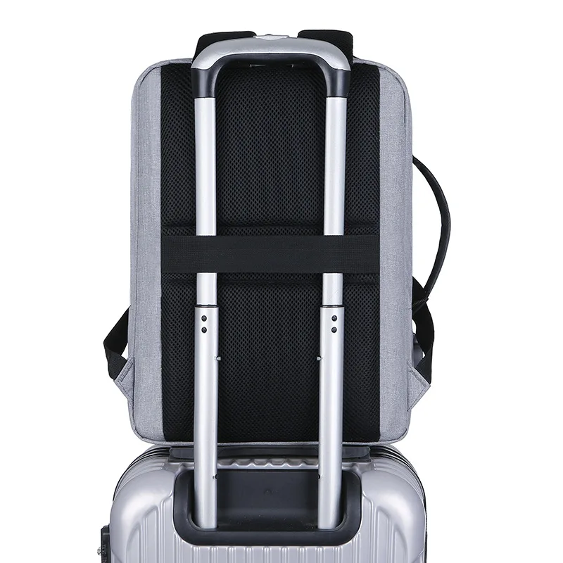 Business shoulder computer bag Large capacity usb charging port with trolley case cassette men backpack handbag
