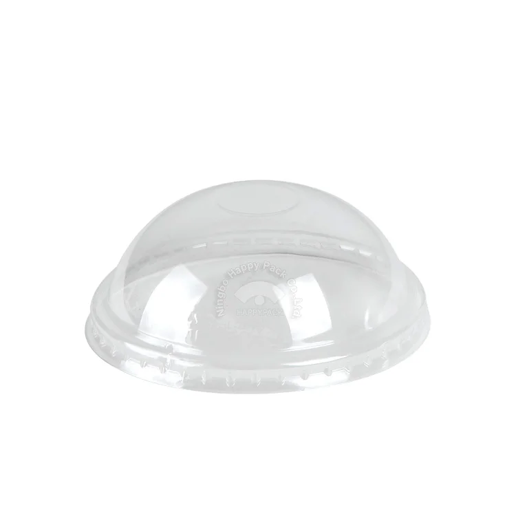 
HAPPYPACK Custom Wholesale Disposable High Quality PET Lid 95mm Ice Cream Paper Cup PET Dome Lid Free Sample 
