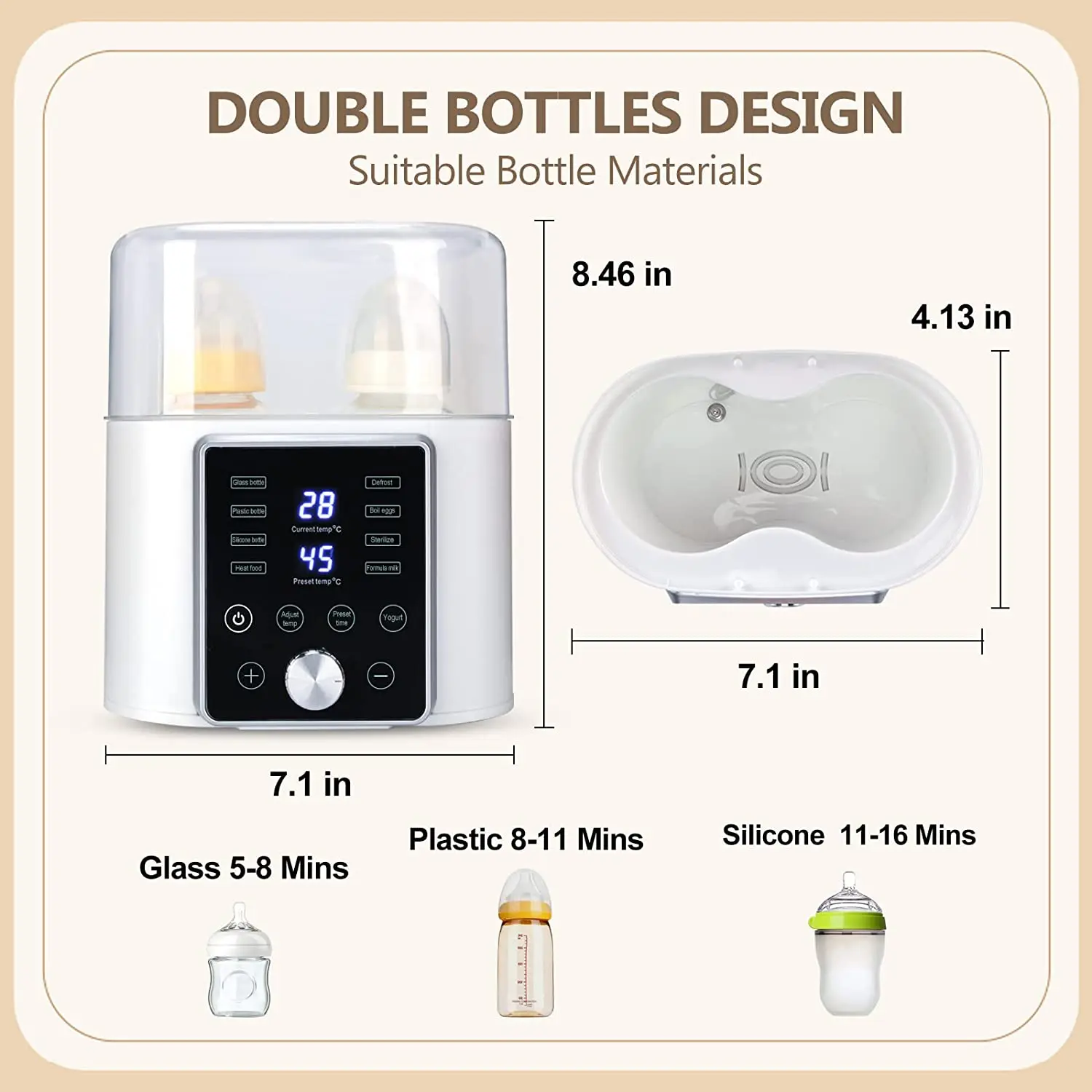 Multi-function Baby Food Makers Bottle Warmers Big Feeding Milk Breast Digital Warmer