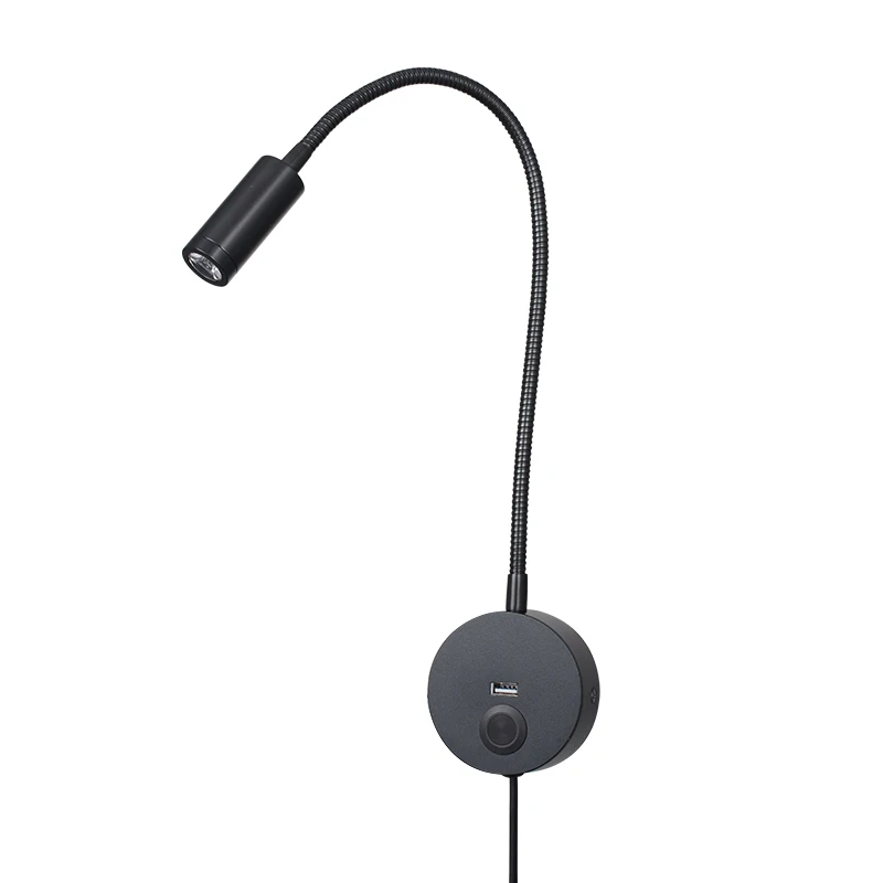 bedside hotel headboard reading lighting led usb Charging port book reading light Dimmable wall lamp Bedroom night light