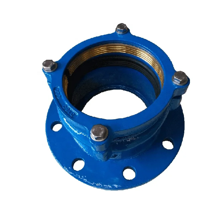 Ductile Iron PN 10/16 Grip DI Restrained Flange Adaptor with Brass Insert for PE Pipe