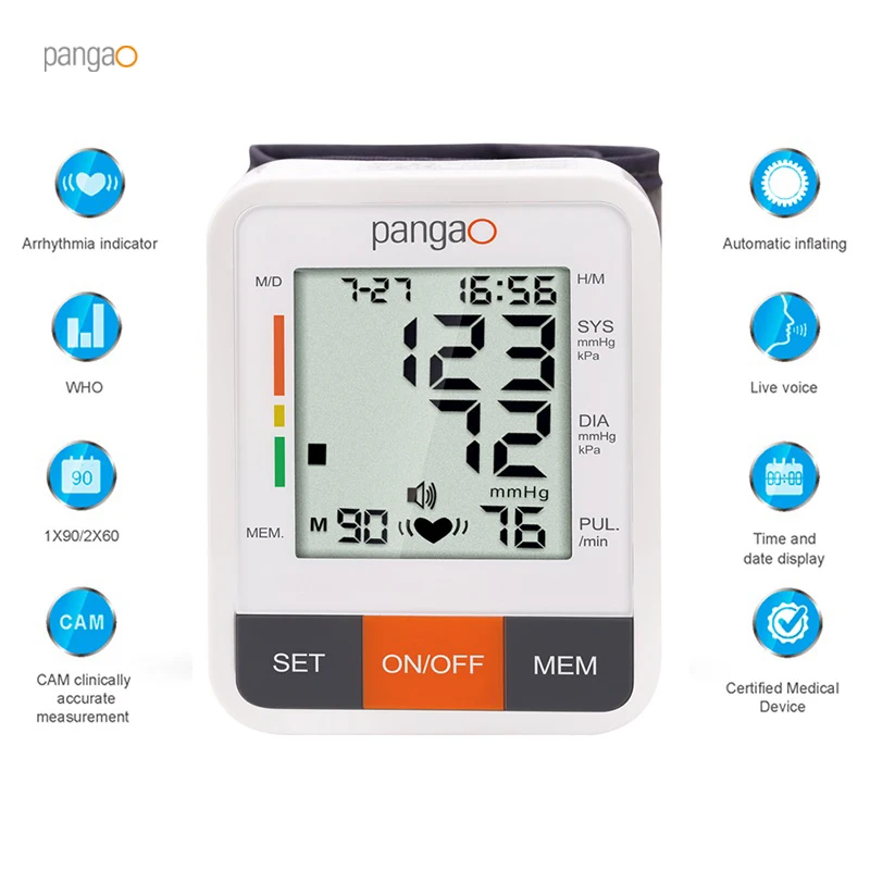 Healthy Care Home Use Diagnostic BP Apparatus Digital Wrist Cuff Blood Pressure Monitor