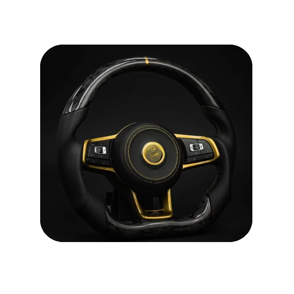 With Carbon Paddle Half Leather Carbon Fiber Steering Wheel for Volkswagen VW Polo Golf R 6 7 8 MK6 MK7 GTi Passat B7 B8 Jetta