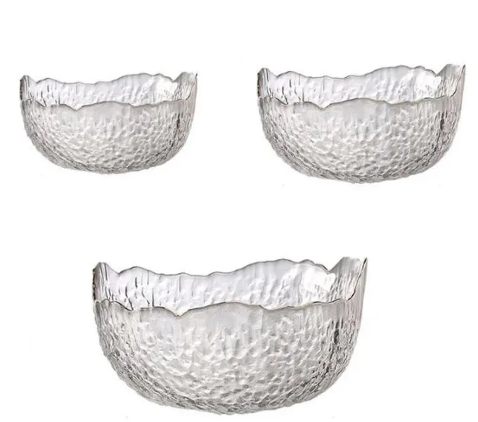 Multi-functional Irregular Fruit Vegetable Glass Dish Reusable Salad Bowl Tableware Set