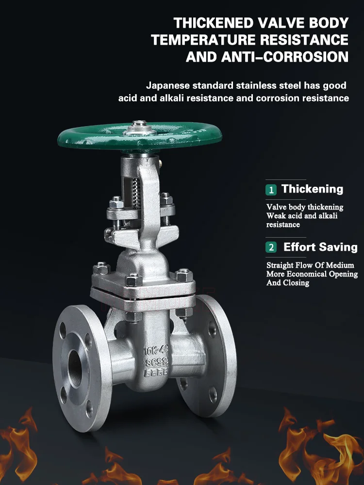 Z41W-10K stainless steel Japanese standard flange gate valve SCS13A JIS 10K-40 50 65