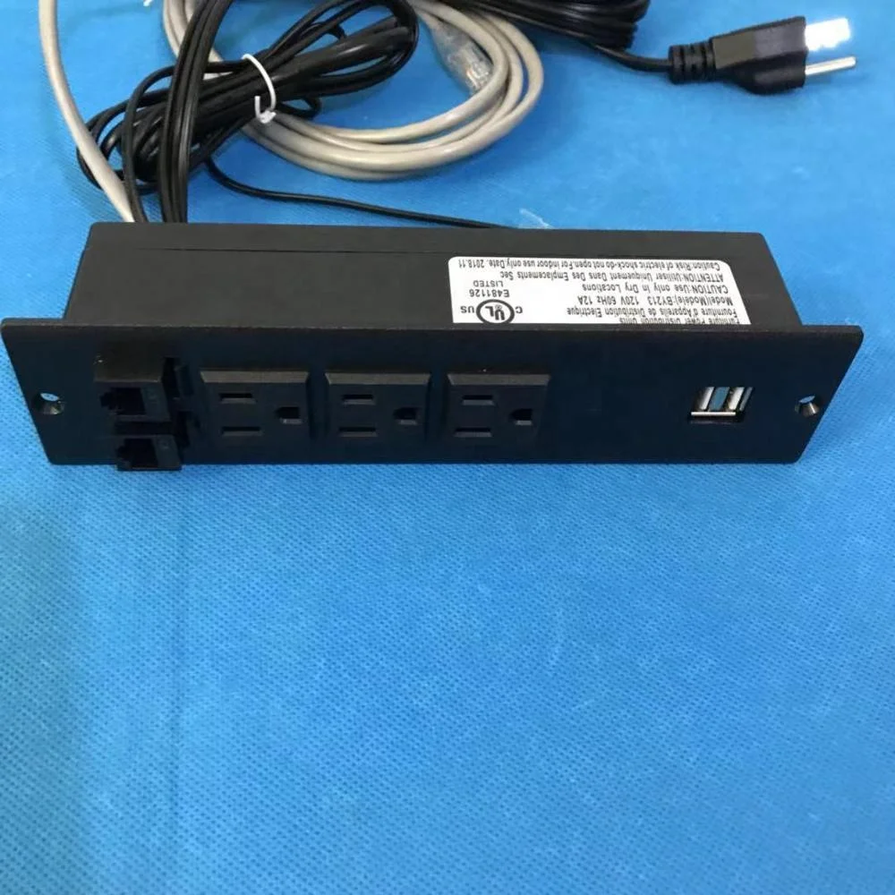 US Power Plug Recessed Desk Usb Outlet with Network Telephone / in USB Hub for Furniture