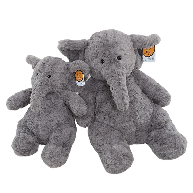 High Quality Grey Fluffy Elephant Plush Toy Baby Animal Doll Kids Toddlers Birthday Gifts Bedding Throw Pillow Soothing Rag Doll
