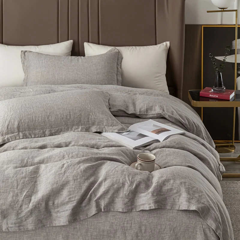 Custom Wholesale King Linen Sheets Comforter Quilt  Cover Duvet Covers Double Bed Sets For Home