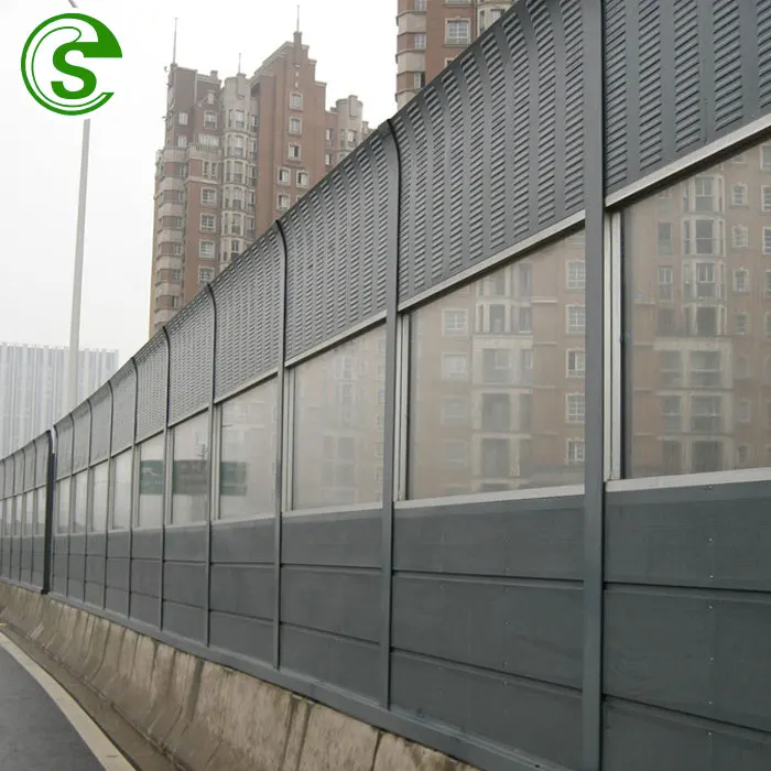 10m height sounds reduction insulation fencing wall good view transparent board noise barriers for residential