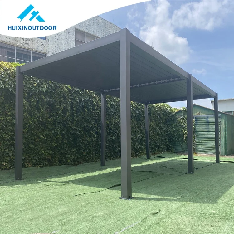 Roof Gazebo Aluminum Gazebo Best Price Metal Wholesale Metal Waterproof Electric Aluminum Pergola 10Year