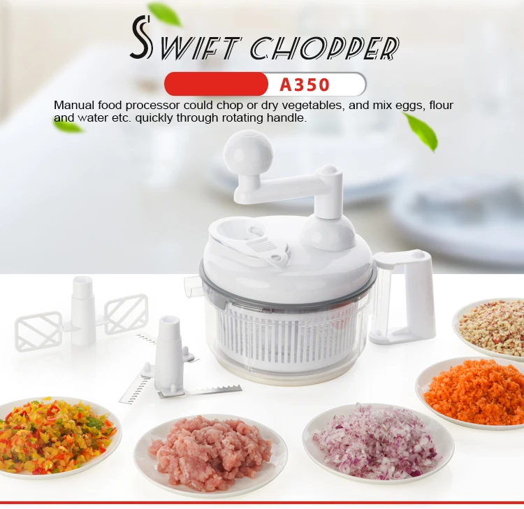 Super September 3 In 1 Wholesale Mini Kitchen King Pro Manual Food Processor Grater Salad Spinner Cutter