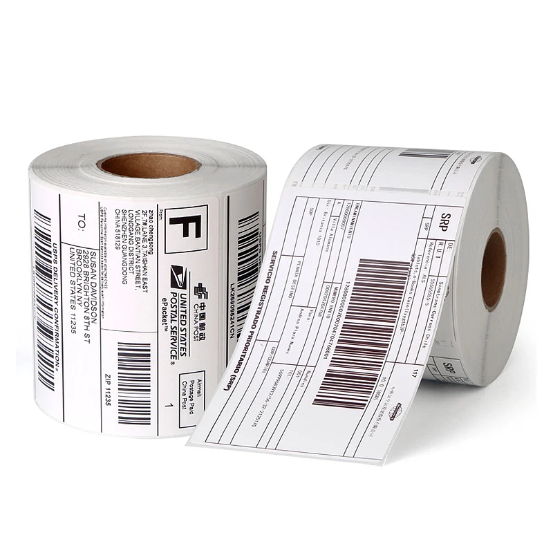 Factory Waybill Waterproof Shipping Sticker 4x6 Label Roll Blank Sticker Direct Thermal Paper Label