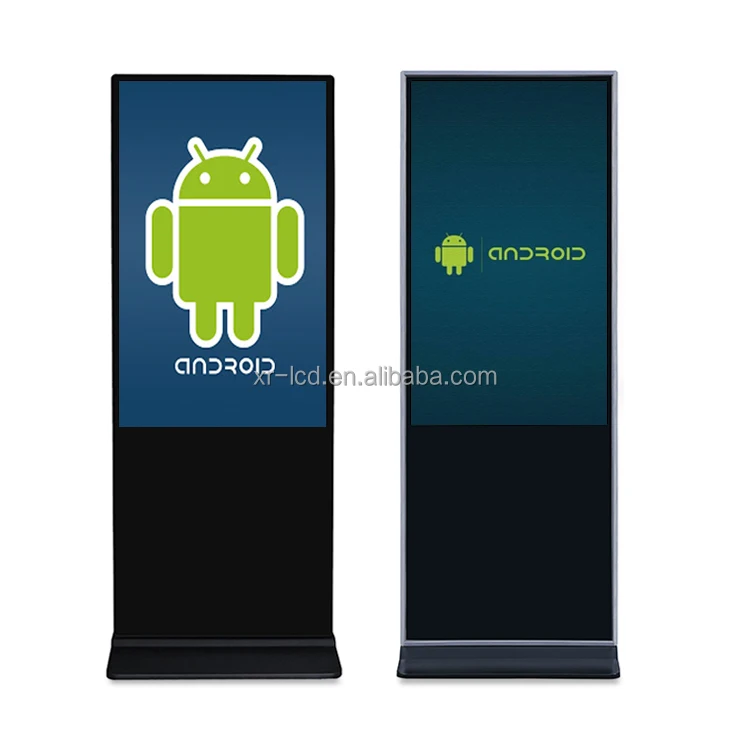 43 55 Inch Electronic Digital Standee Signage Player Software Touch Display Screen