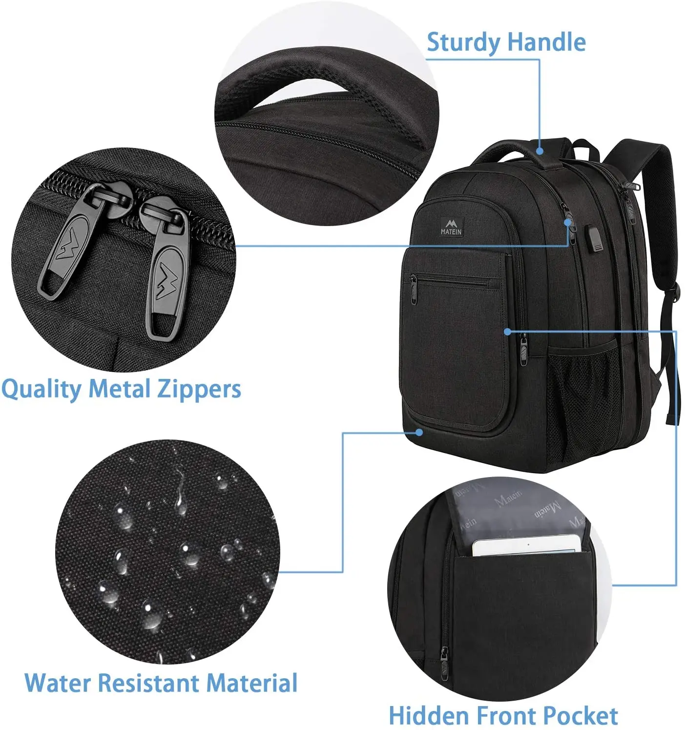 Hot Sale Mochilas Business Men Bagpack Expandable School Bags Water Resistant Women Casual Travel Laptop Backpack