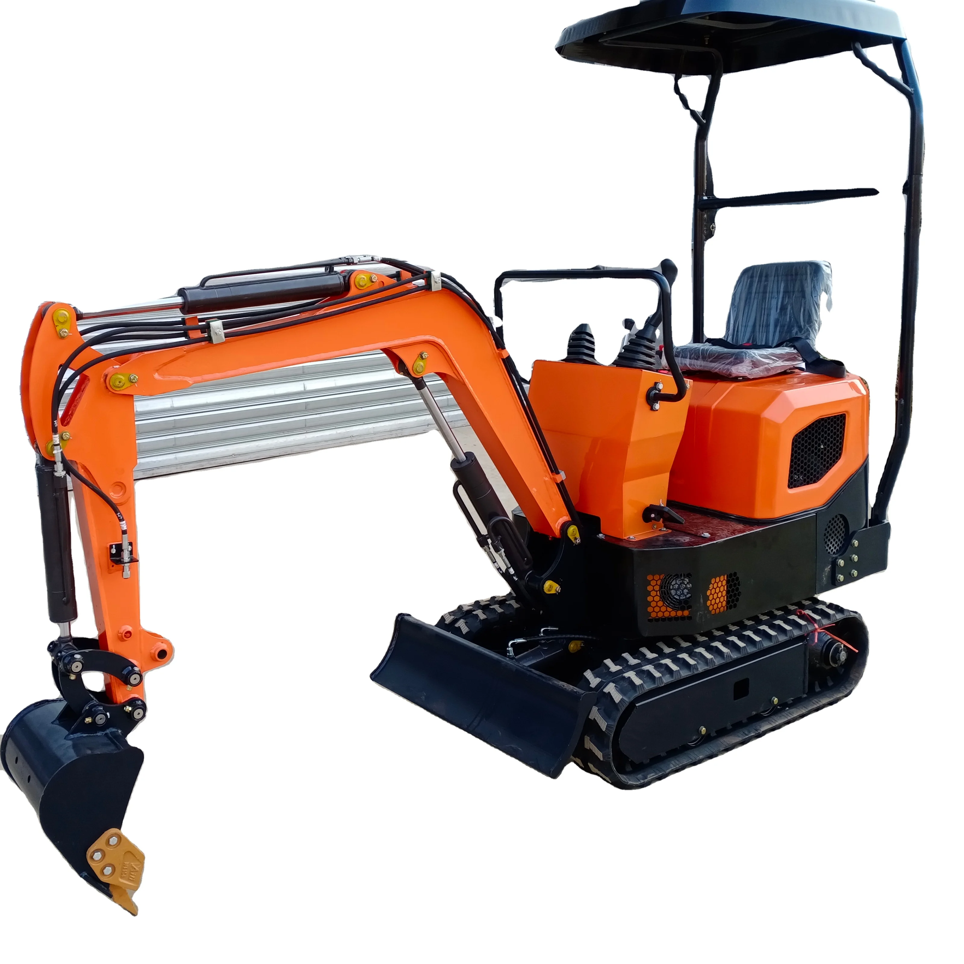 High Quality 1T Mini Excavator 1ton With Japan KUBOTA engine, Boom Swing and Retractable tracks