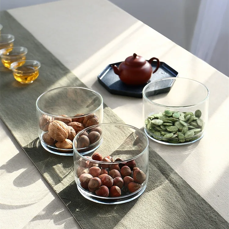 Transparent glass bowl multilayer snack jar