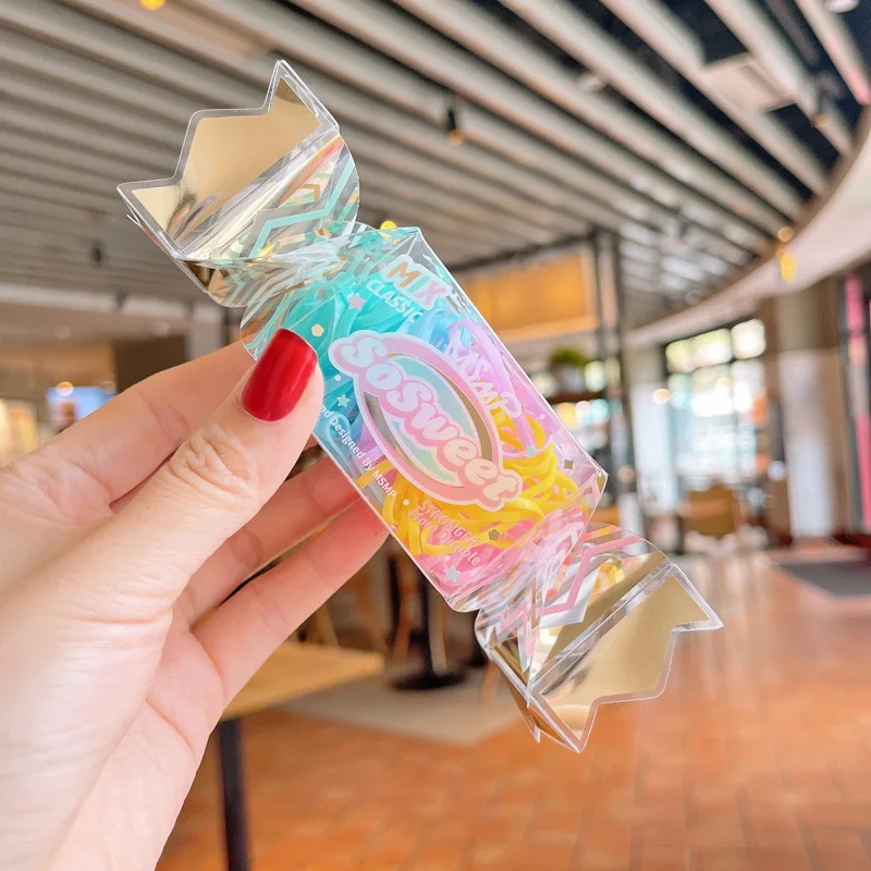 Girls Small Disposable Hair Bands Kids Candy Color Elastic Rubber Band Baby Scrunchie  Hair Accessories