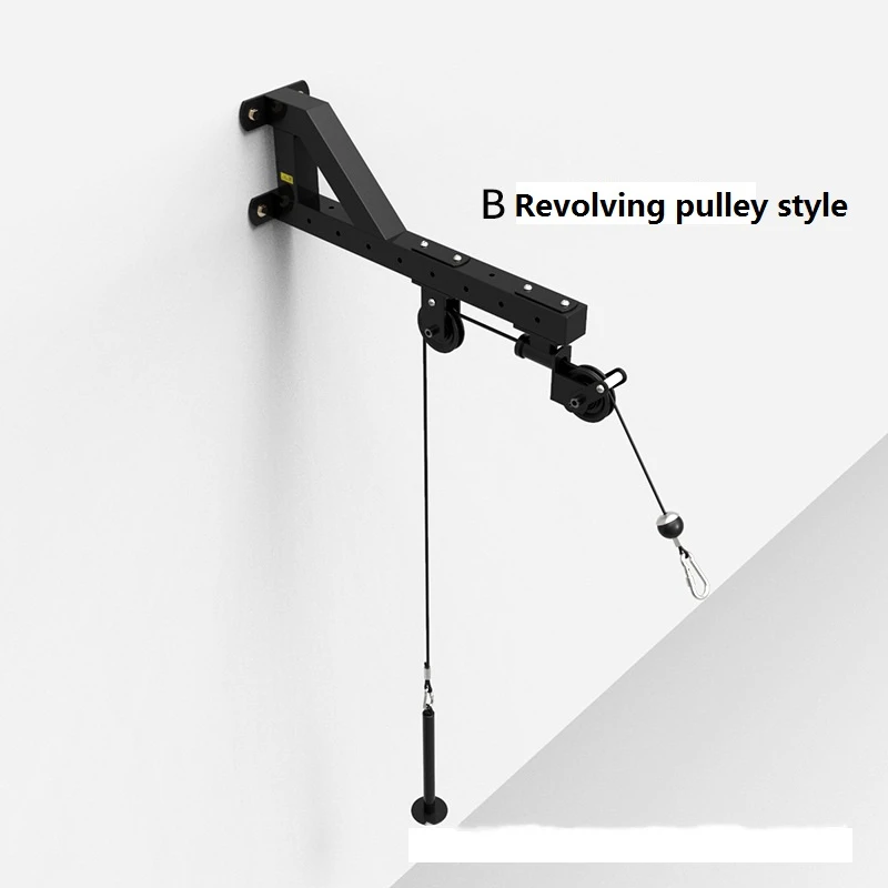 Wall Mounted Squat Rack Cable Station Gym Pull Down with Adjustable Dual Pulley System