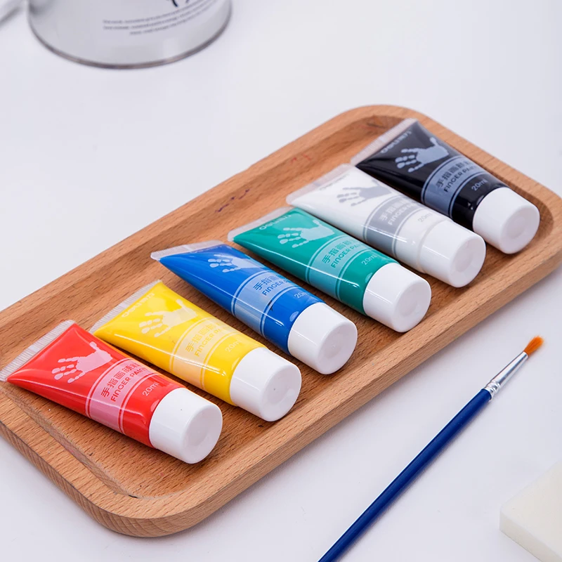 Hot selling best gift kids craft finger paints with 20ml 12colors Non toxic DIY washable Tempera finger paint for children