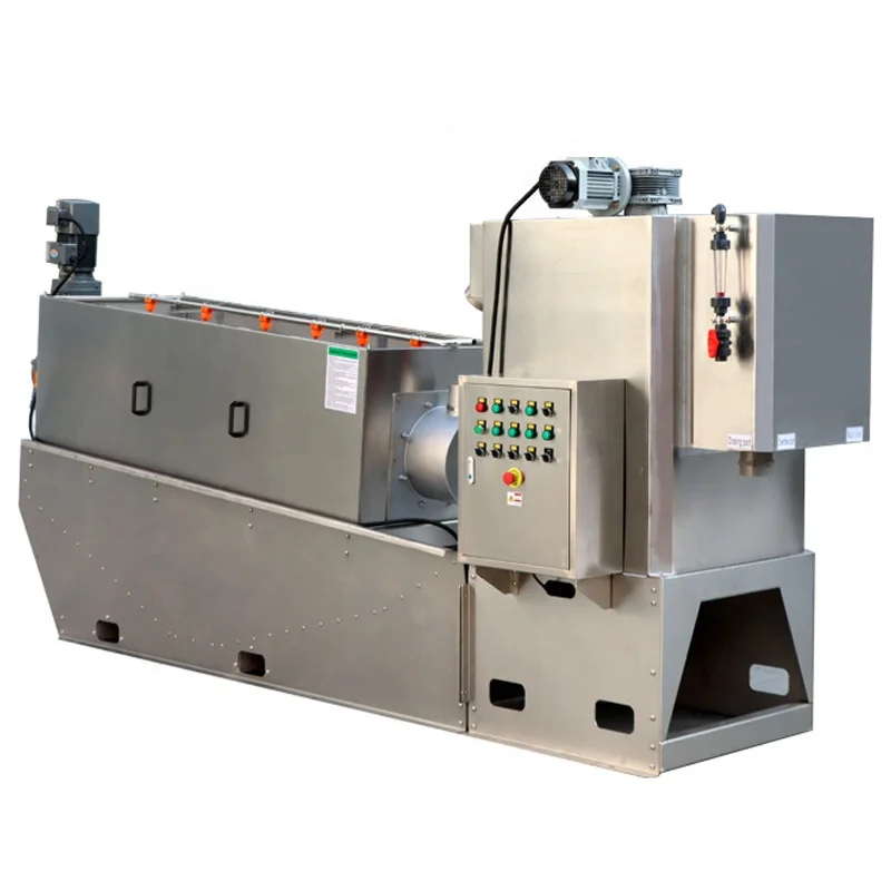 High Quality Volute Type Stacked Screw Snail Press Filter Sludge Dewatering Machine For Mechanical Wastewater Treatment