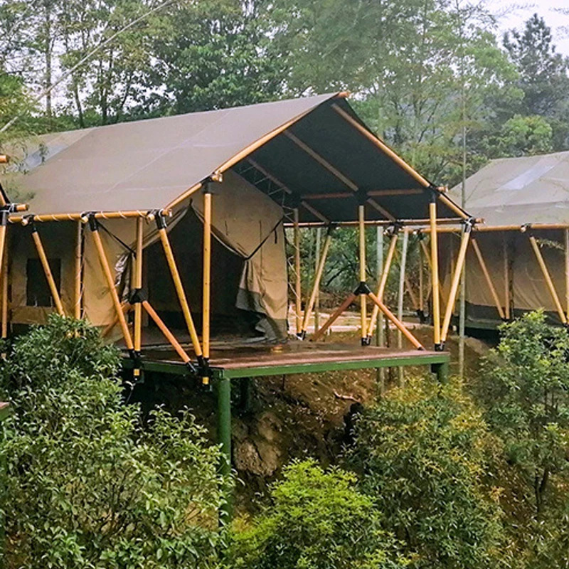 Outdoor Glamping Luxury Bell Canvas Roof Top Cabin Trade Show Hotel Tents