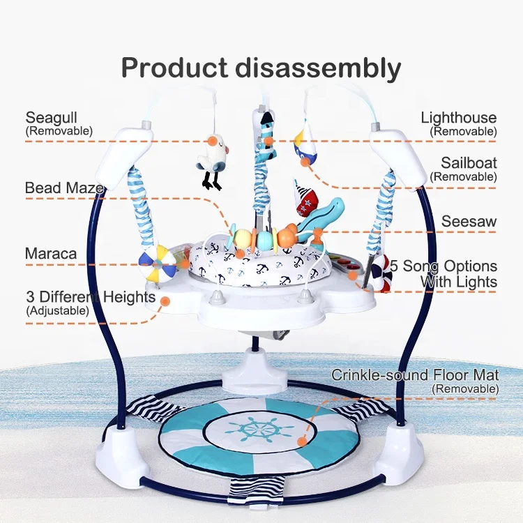 Light Music Round Baby High Chair Jumperoo Bouncer Swing Chair Jumper Exercises For Baby