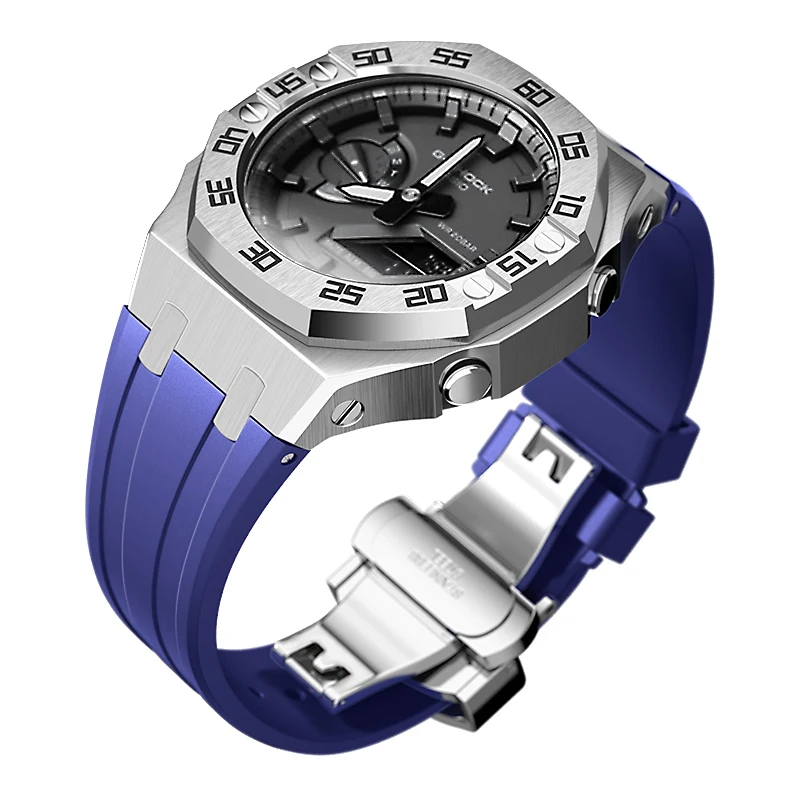 Gien creatives 2021 New Luxury 316L SS metal mod case strap for GA2100 4th Number bezel Gen black bezel sliver Modified parts