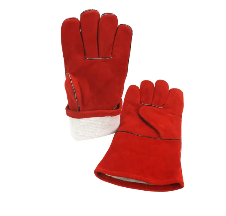 Industrial Cowsplit Leather Heat Resistant Safety Work Protection gloves For Welding Work