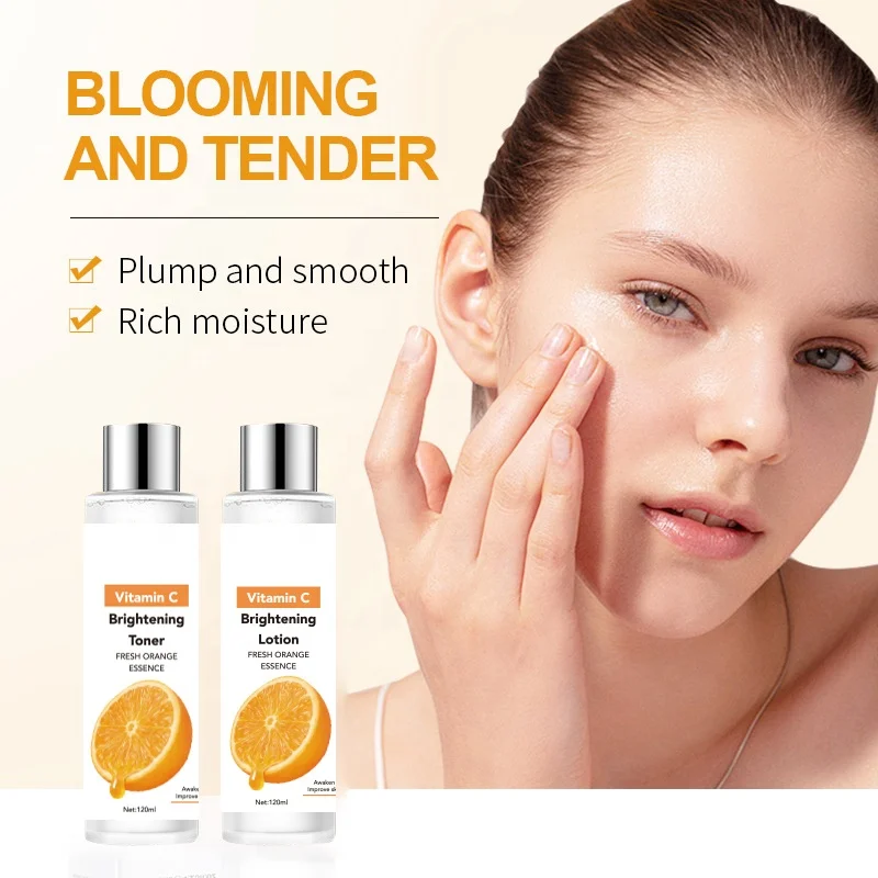 Whitening Vitamin C Face Skin Care Set Custom Logo Skincare Set Anti-wrinkle Facial Skin Care Set